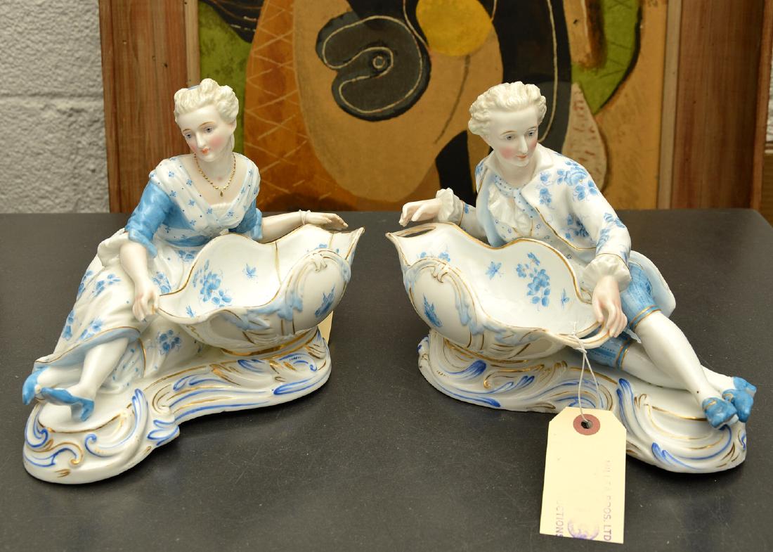 Pair Meissen style porcelain sweet meats (1 of 10)