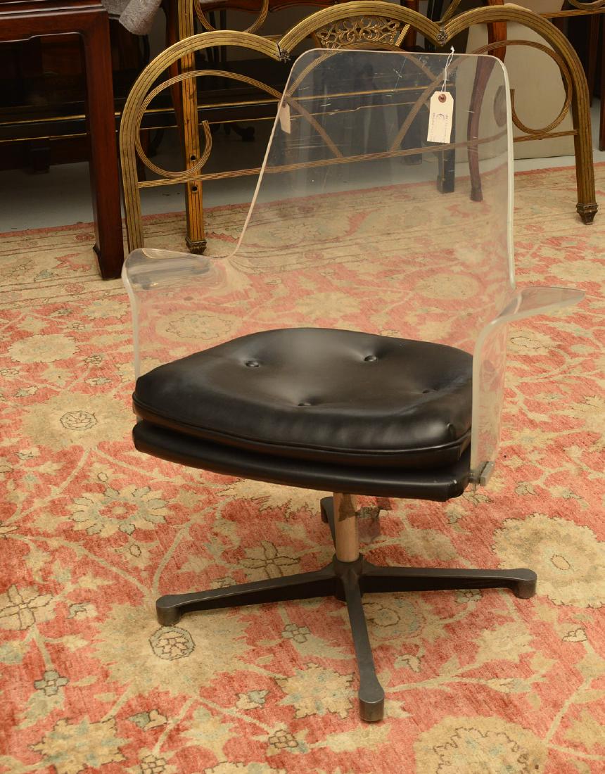 Laverne style acrylic and vinyl swivel chair (1 of 10)