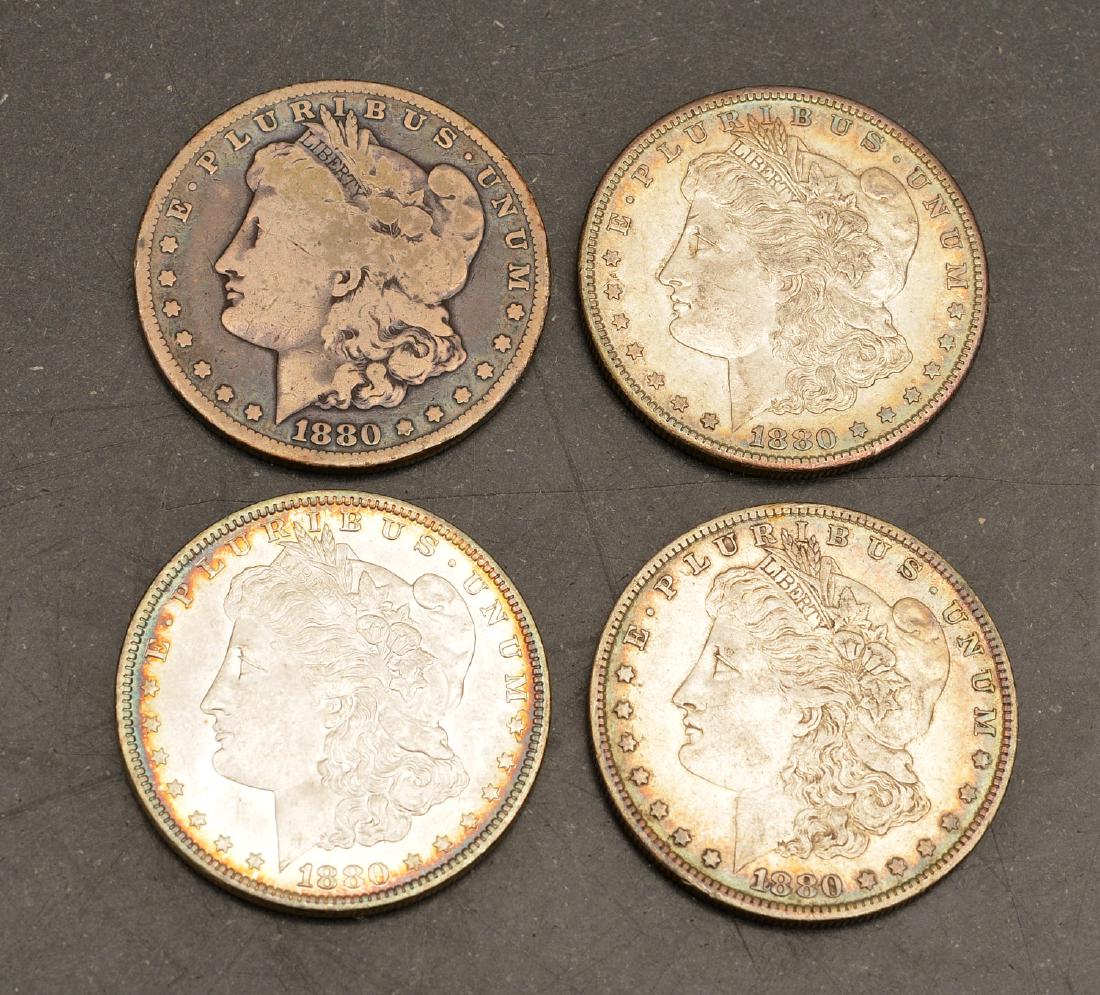 (4) 1880 Morgan silver dollars (1 of 7)