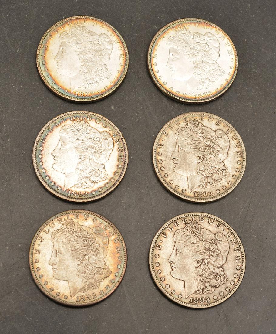 (6) 1882 & 1883 Morgan silver dollars (1 of 7)