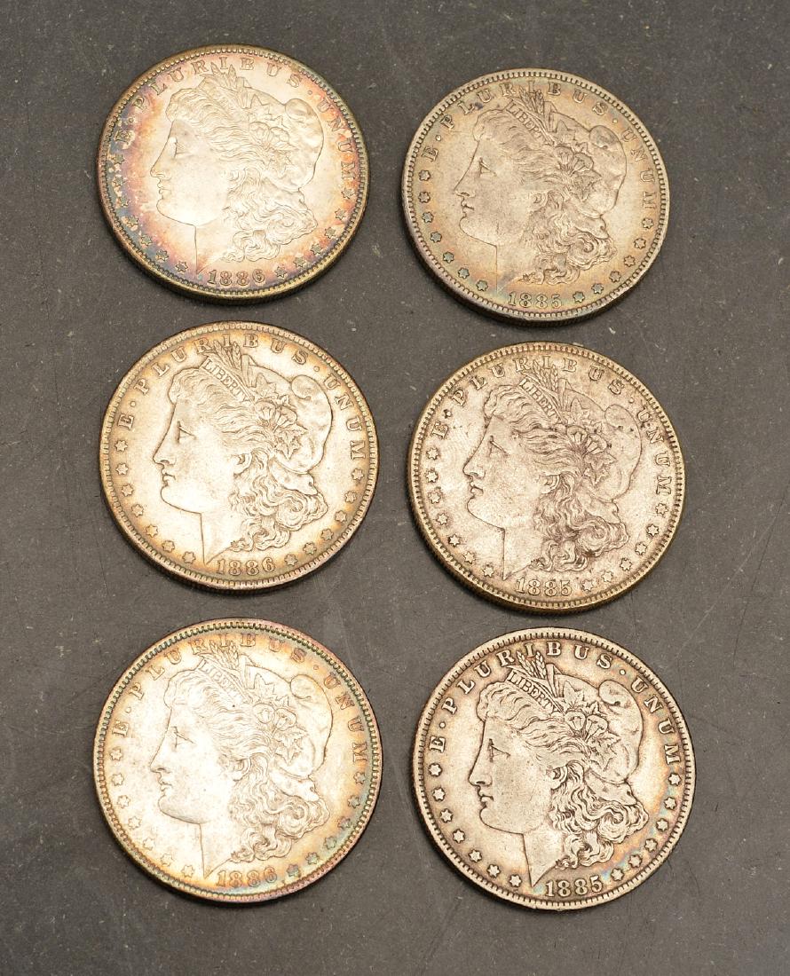 (6) 1885 & 1886 Morgan silver dollars (1 of 9)