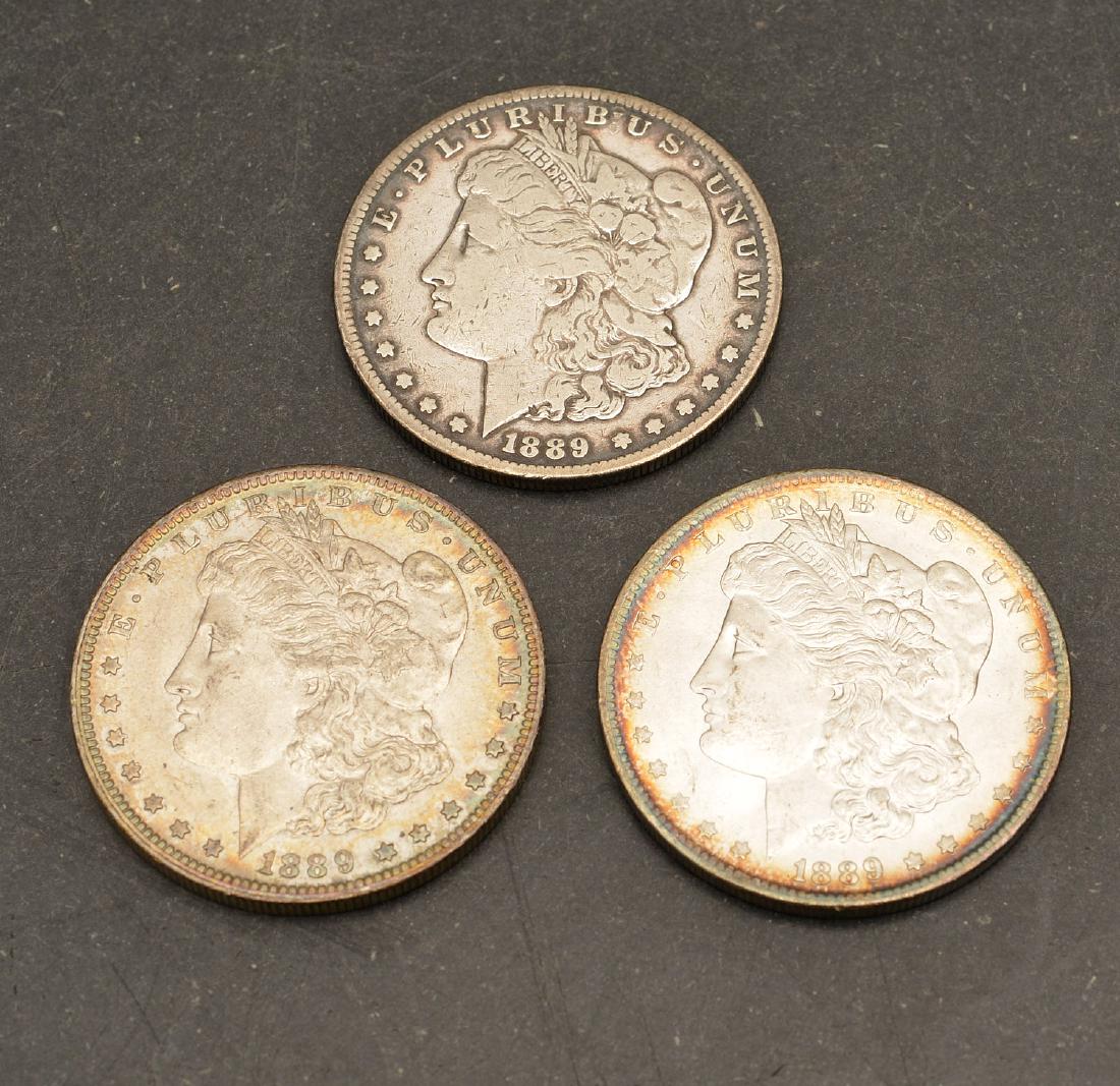 (3) 1889 Morgan silver dollars (1 of 6)
