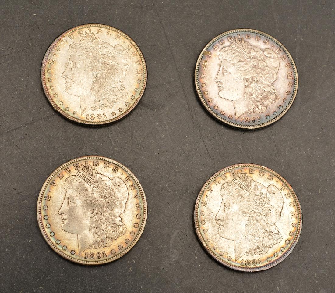 (4) 1891 Morgan silver dollars (1 of 7)