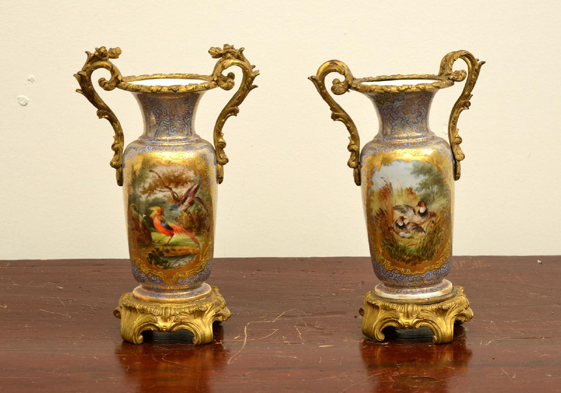 Pair Continental bronze mounted vases (1 of 10)
