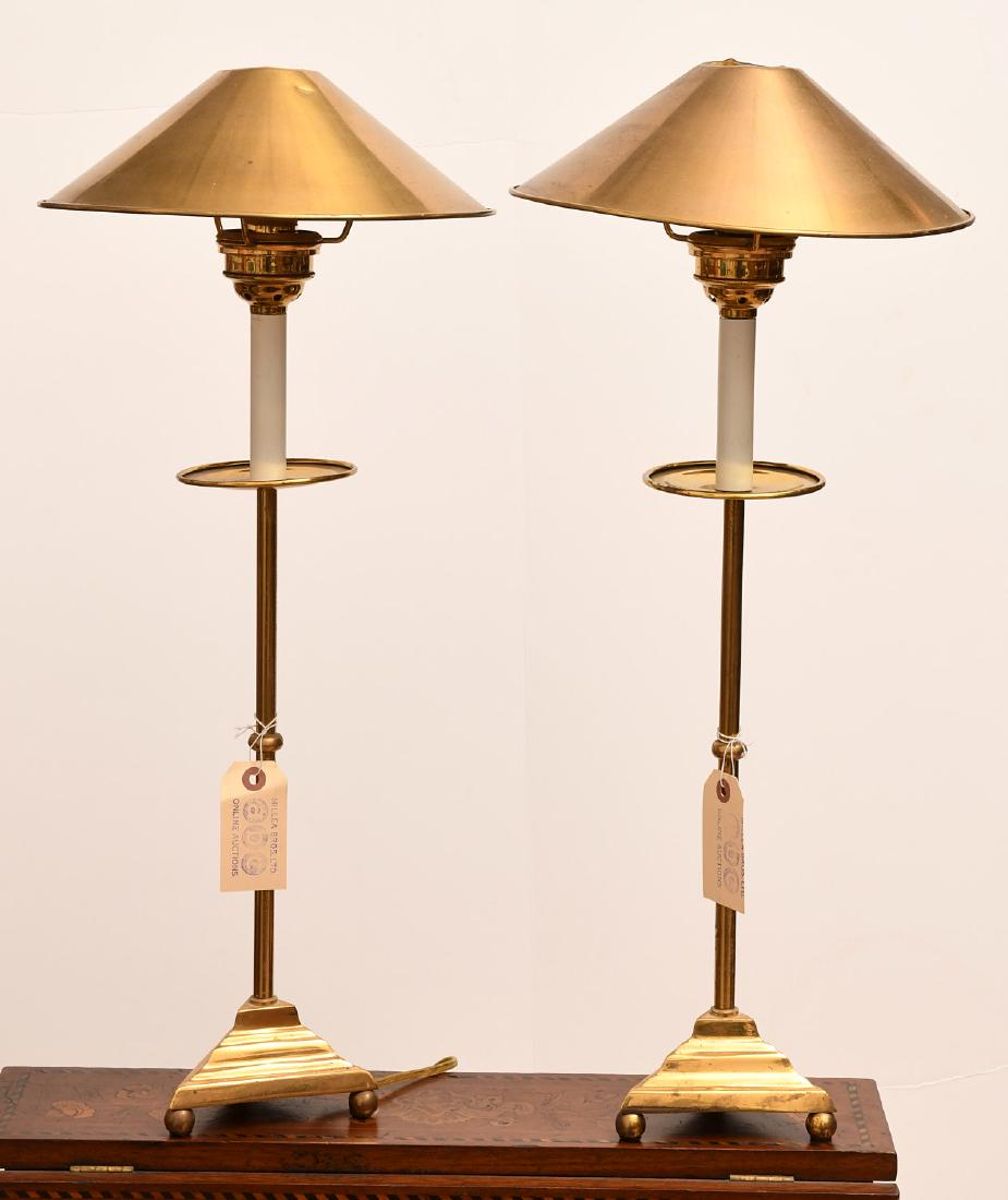 Pair Modernist brass stick lamps (1 of 6)