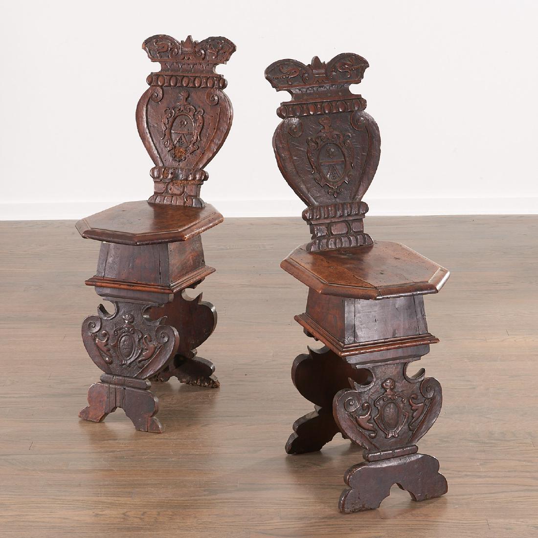 Pair Italian walnut Sgabello chairs (1 of 10)