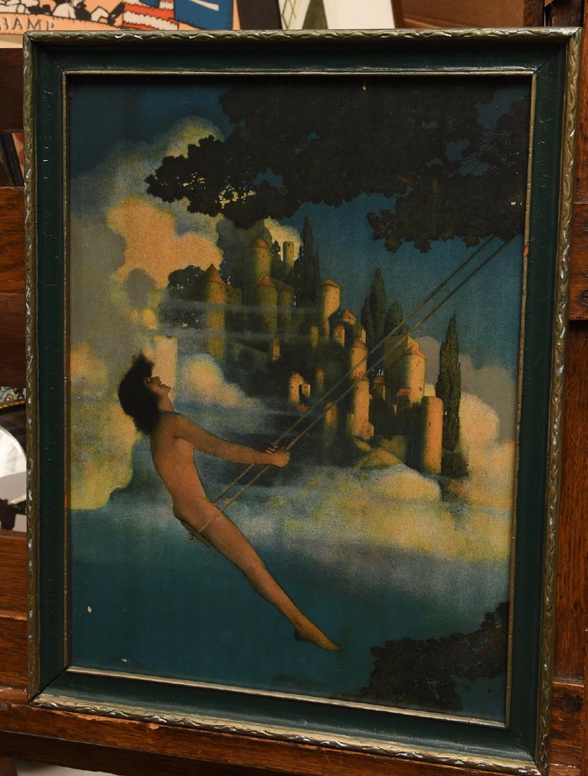 Maxfield Parrish, lithograph: Maxfield Parrish, lithograph, Maxfield Parrish (American, 1870-1966), "Dinky Bird", color lithograph, 14.5"h x 10.75:w (sight), 16.25"h x 12.25"w