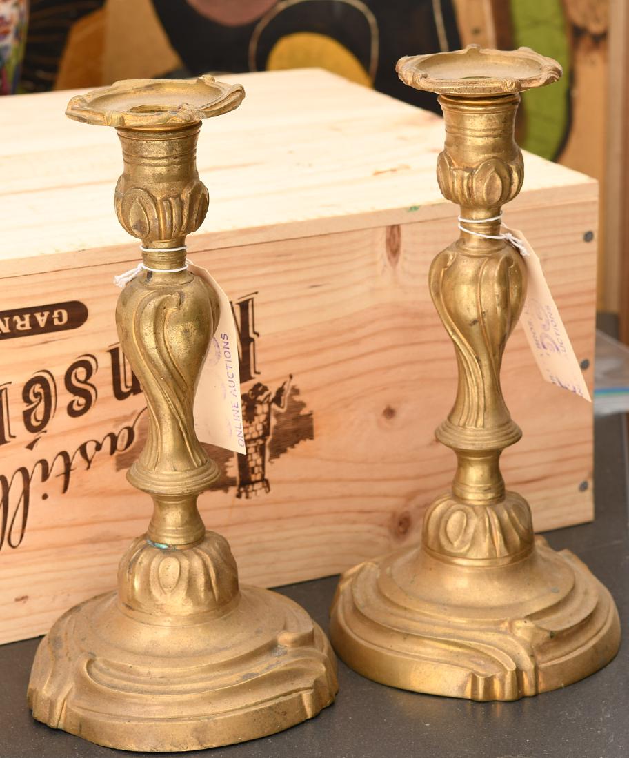 Pair George III style brass candlesticks (1 of 6)