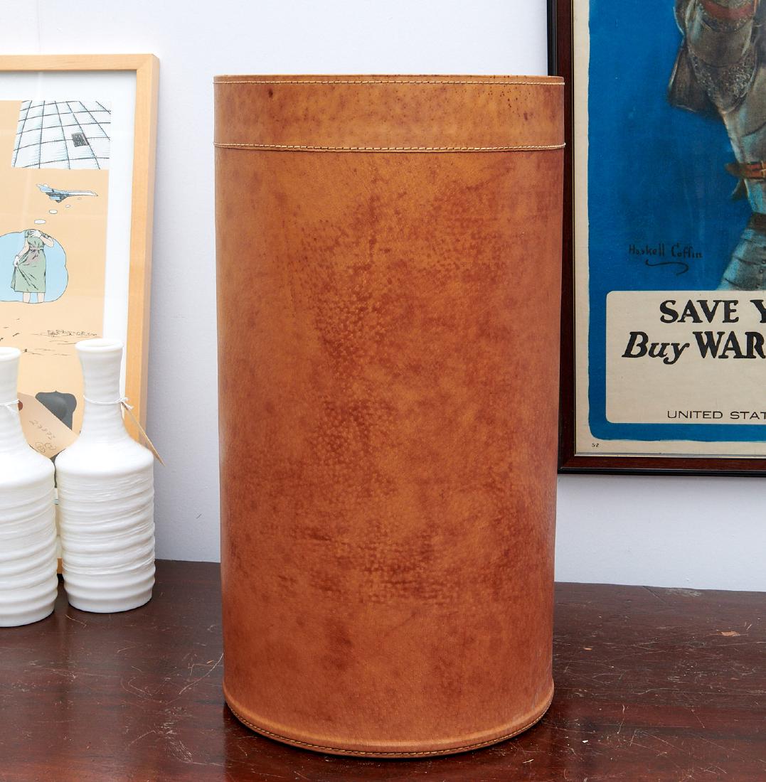The Holding Company umbrella stand: The Holding Company umbrella stand, 21st c., fabric tag to interior, 19.5"h x 10.25"dia.