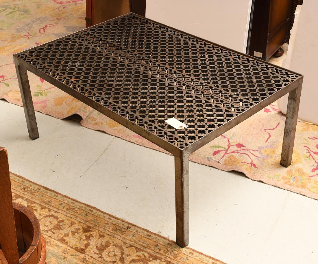 Industrial steel and iron cocktail table (1 of 5)