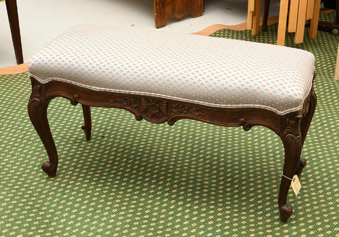 Louis XV style carved walnut bench (1 of 9)