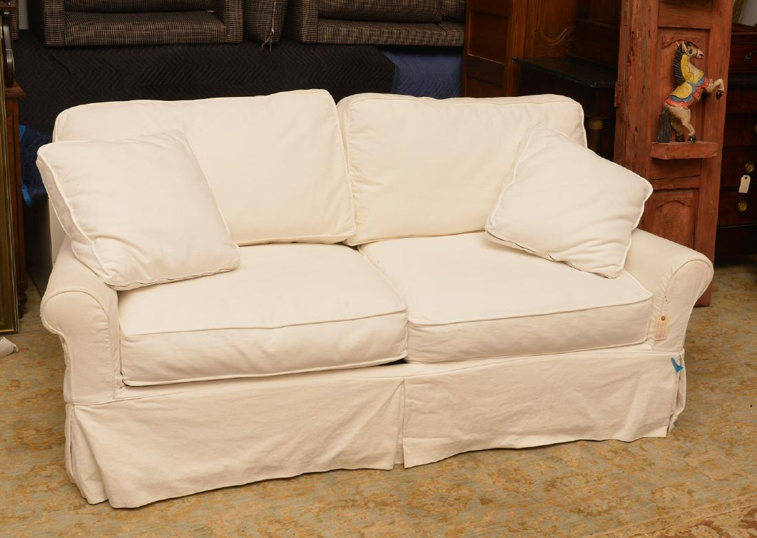 Crate & Barrel white sofa bed (1 of 10)