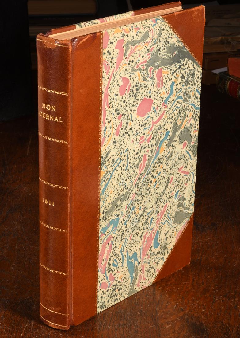 MAGAZINES: (25) French Children's Weekly 1911: MAGAZINES: (25) French Children's Weekly 1911, French children's magazine: Mon Journal Recueil Illustre En Couleurs Pour Les Enfants De 8 a 12 Ans. Bound in hardcovers with leather spine and corners,