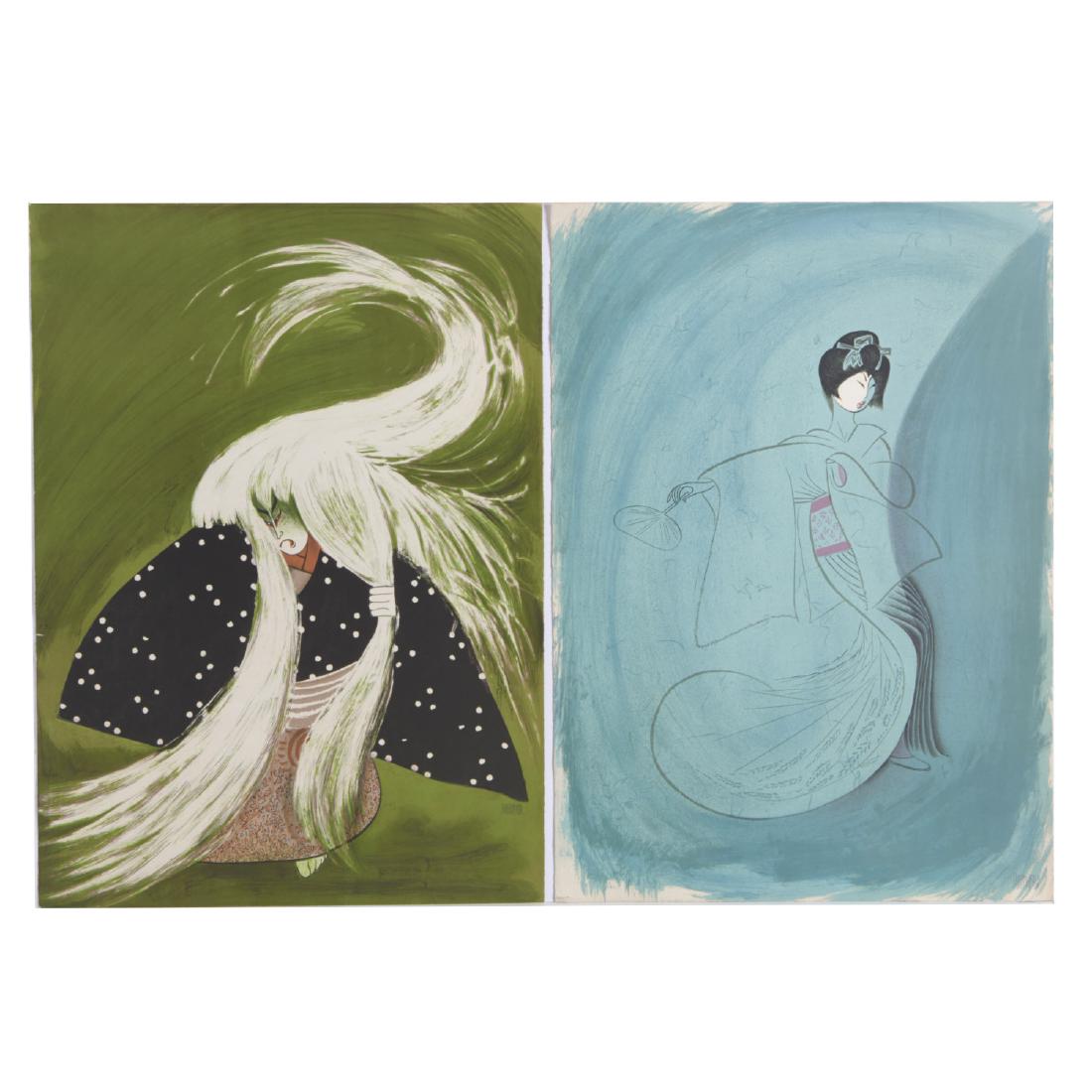 Al Hirschfeld, (2) lithographs (1 of 4)