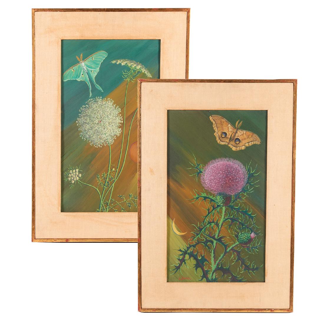 Ernest Fiene, (2) botanical paintings (1 of 8)