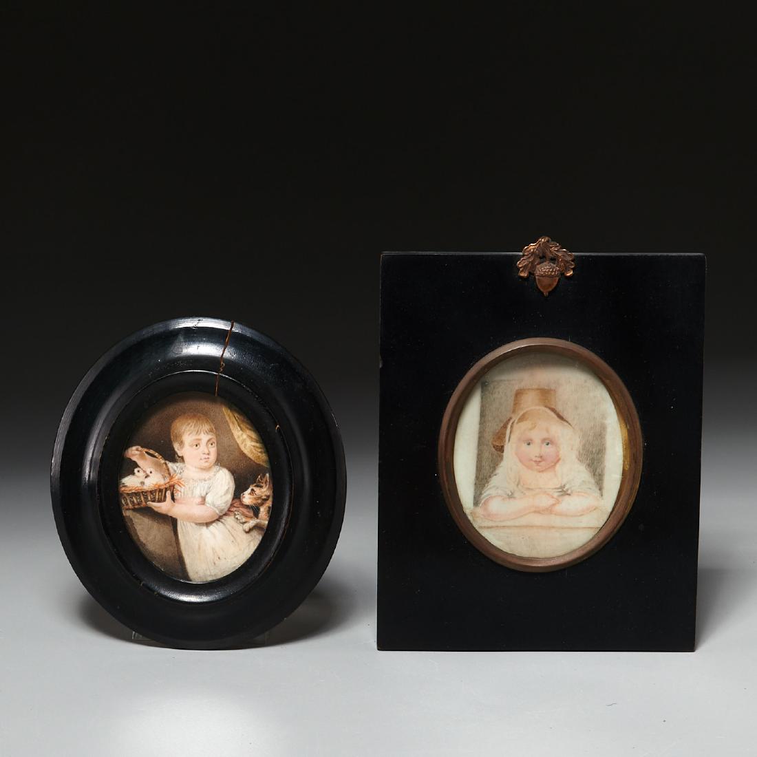 (2) child portrait miniatures with animals (1 of 5)