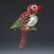 G. Nardi 18k gold mounted Macaw brooch