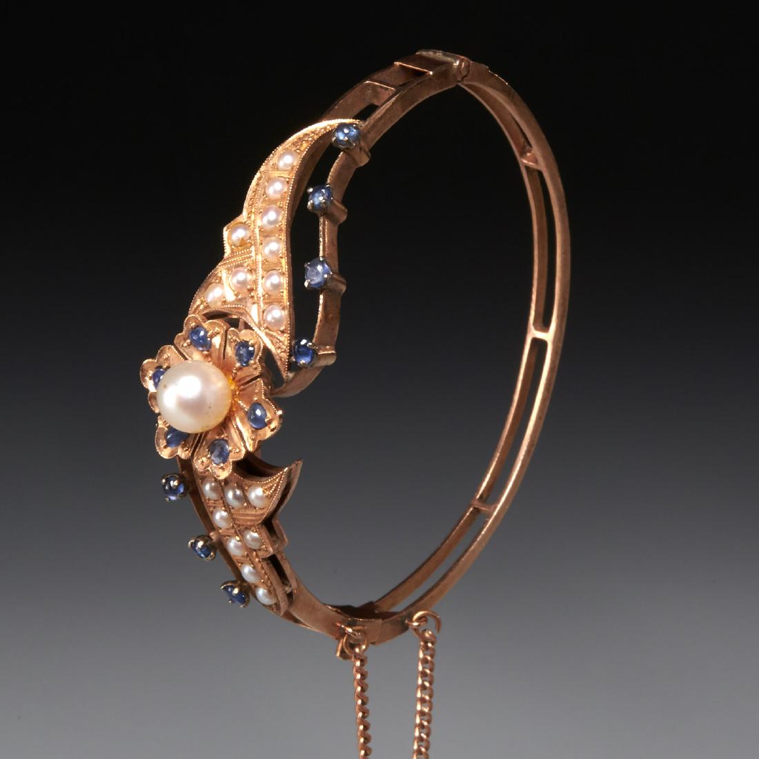 Victorian style 14k gold bracelet with pearls (1 of 6)