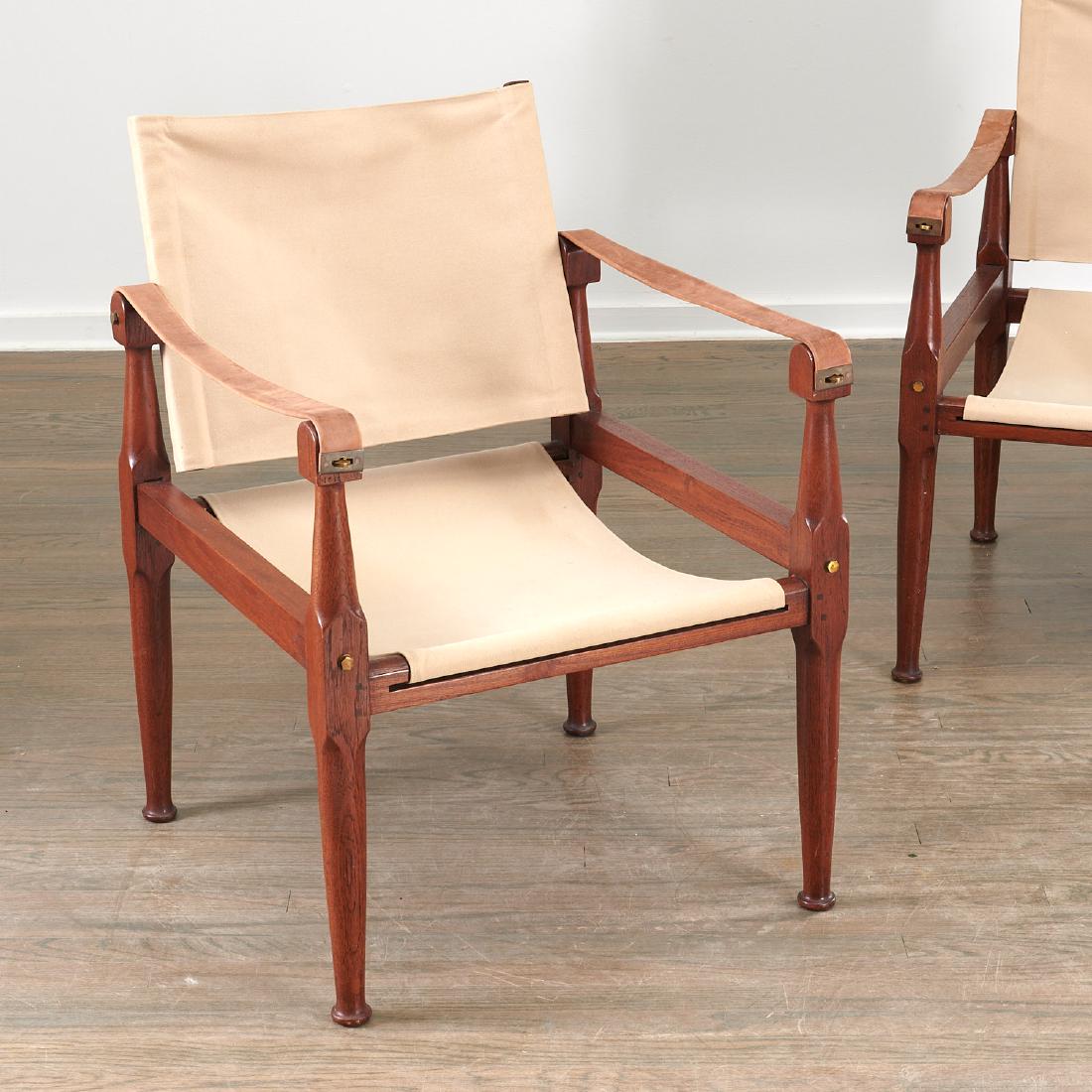 Pair Kaare Klint style safari chairs (1 of 7)