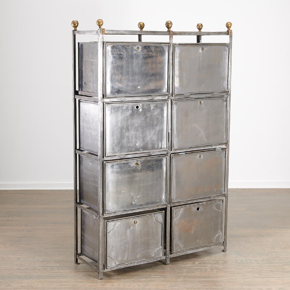 Campaign style steel and brass storage unit (1 of 6)