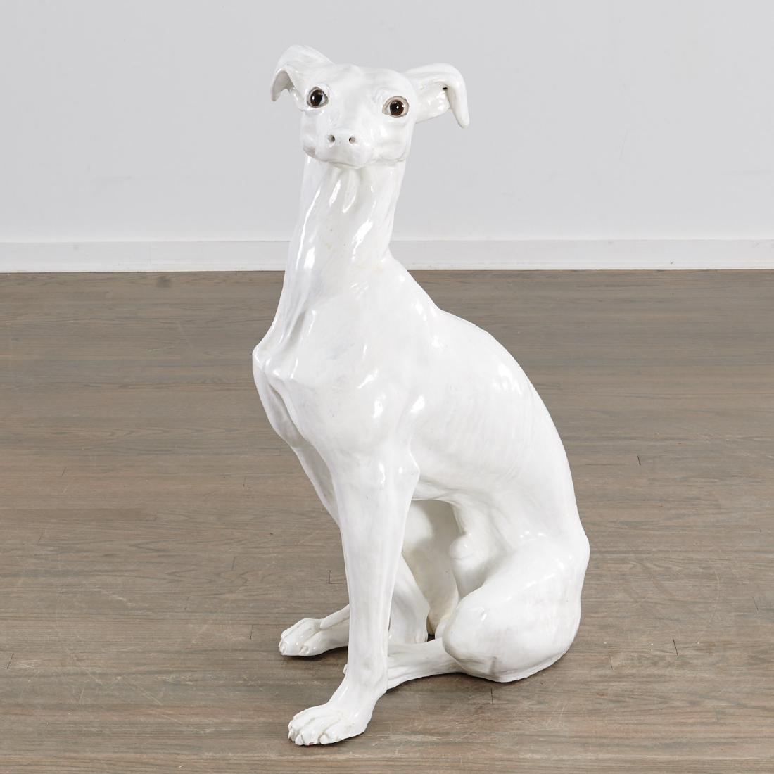 Life-size Italian glazed pottery Greyhound (1 of 8)