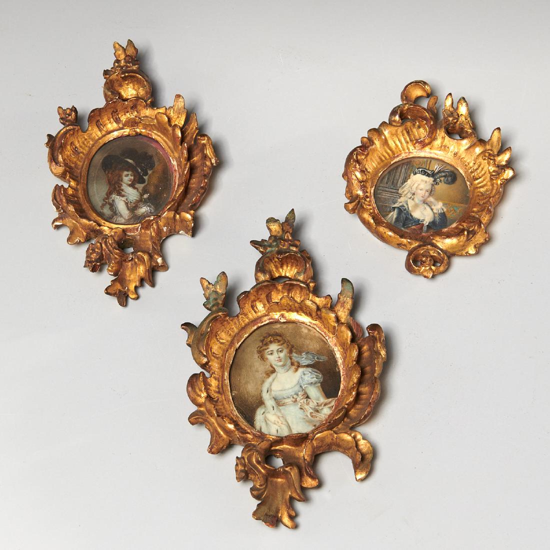 (3) French portrait miniatures of Court Ladies (1 of 5)