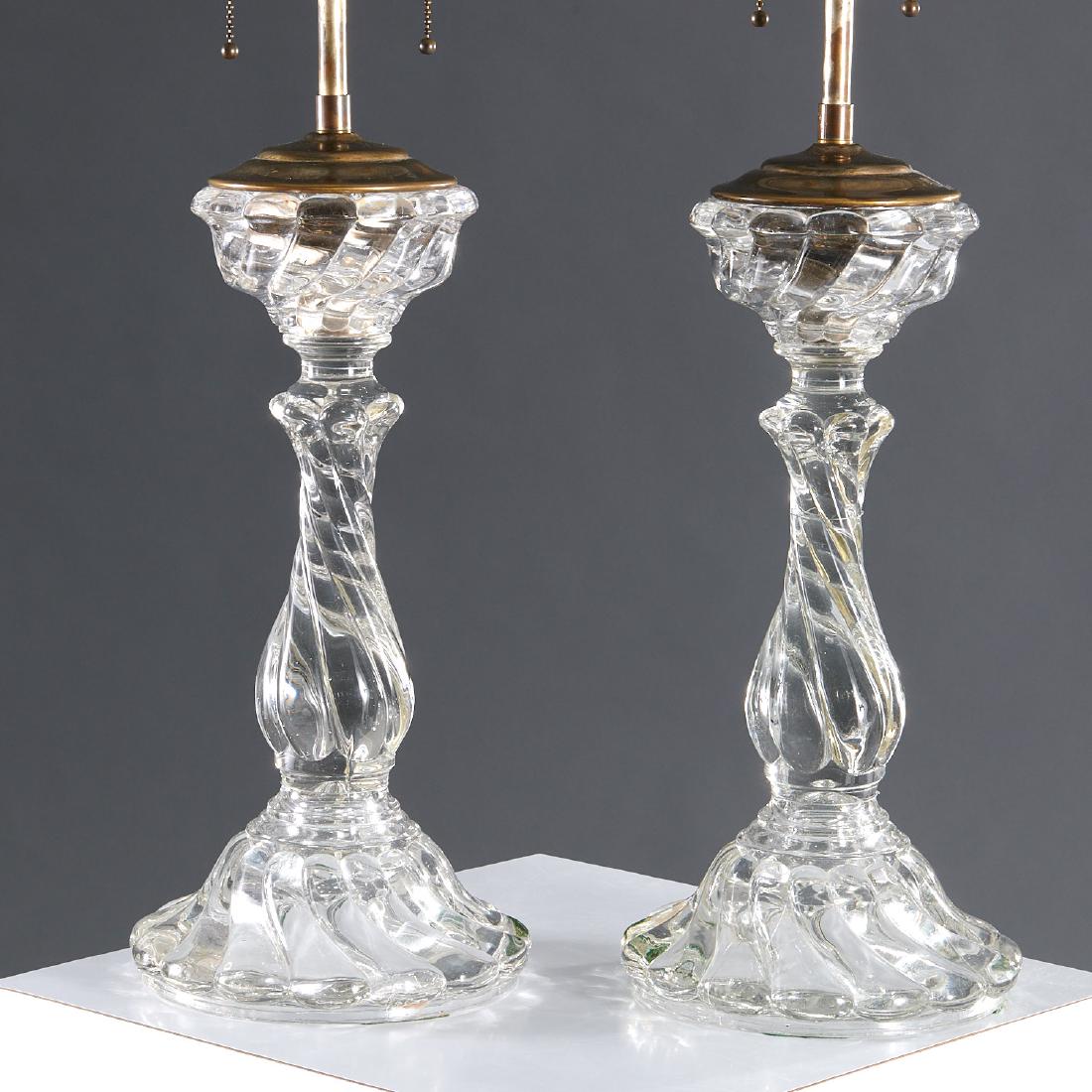 Pair Baccarat glass candlestick lamps (1 of 7)