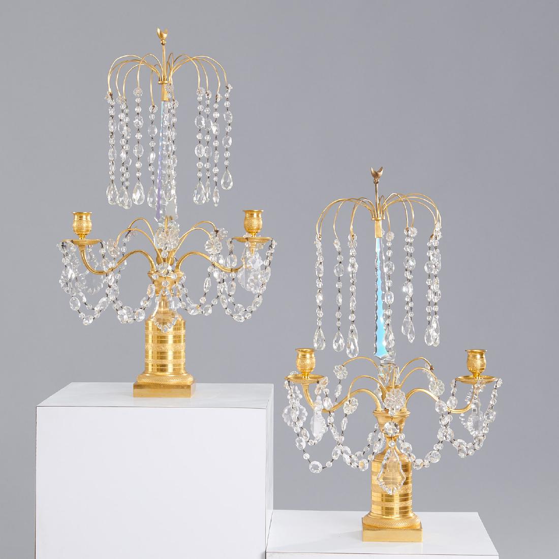Pair Baltic Neo-Classical style two-arm candelabra (1 of 8)