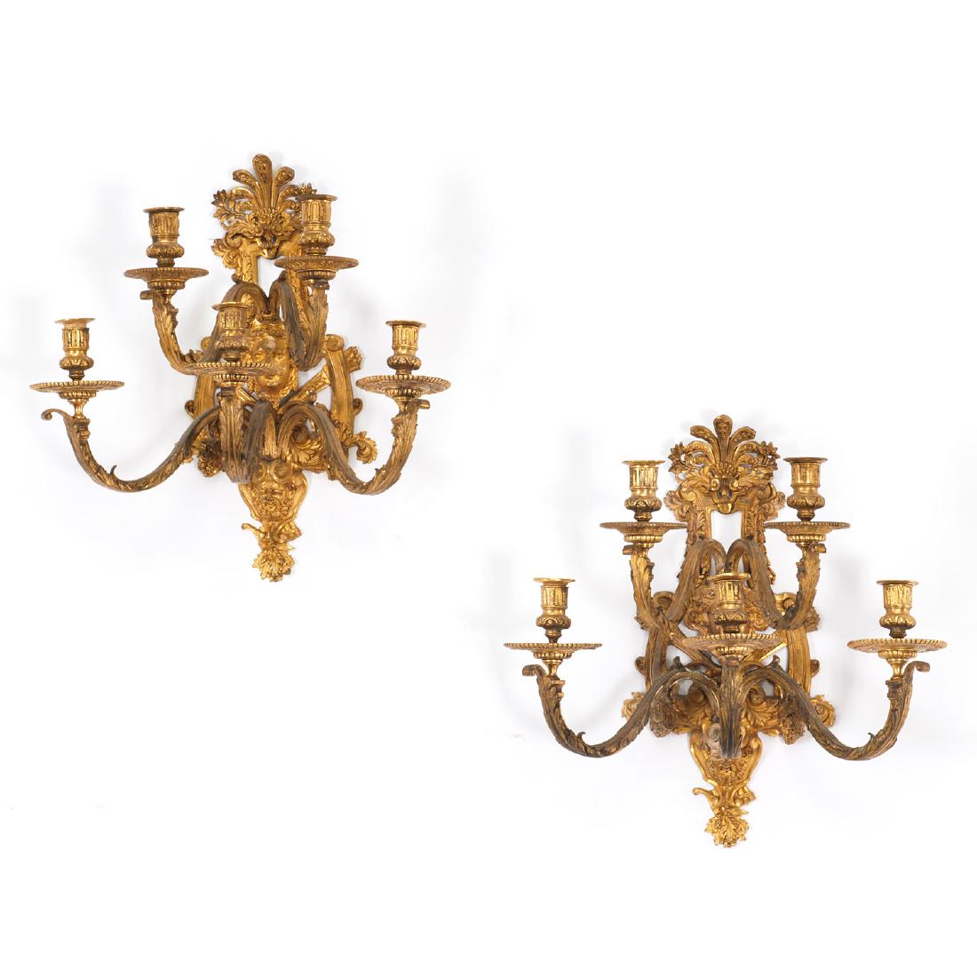 Nice pair antique Regence style wall sconces (1 of 10)