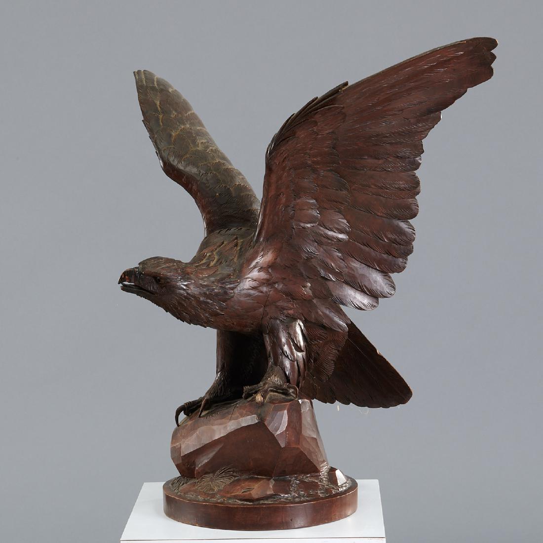 Near life-size carved Black Forest eagle sculpture (1 of 8)