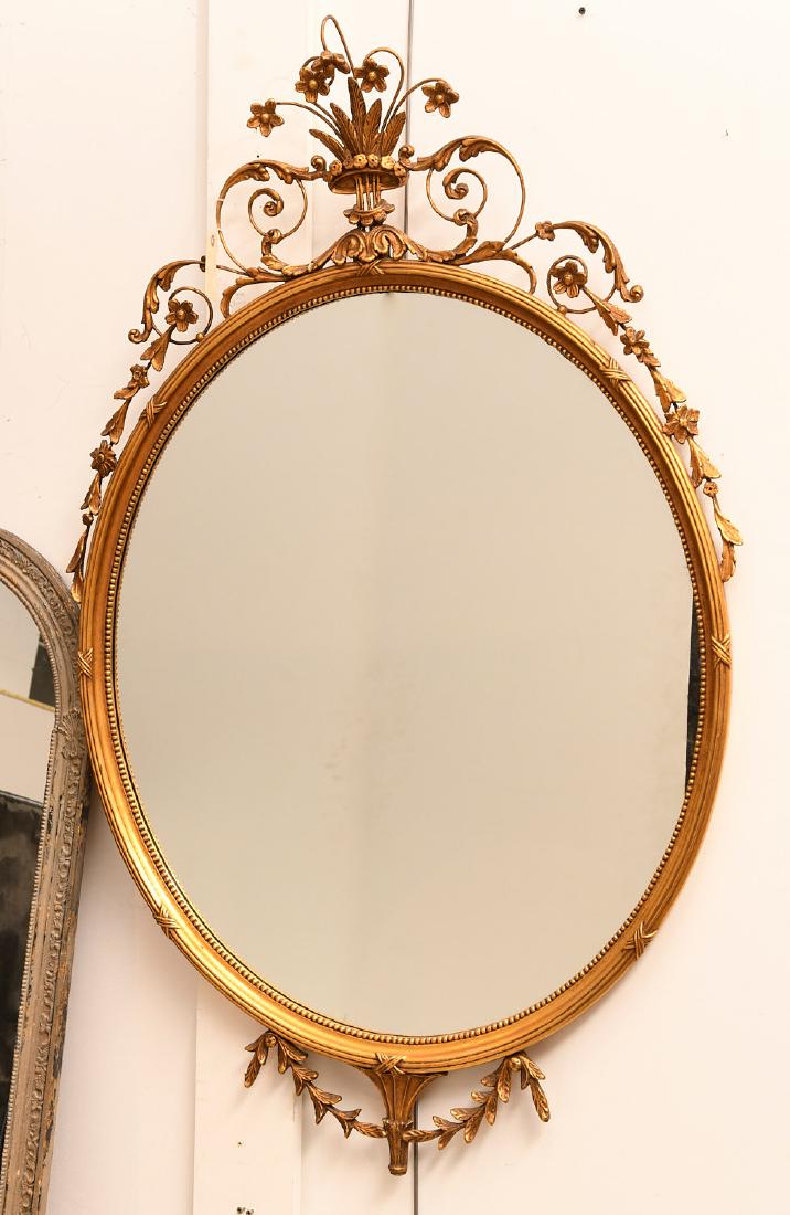 Adam style oval giltwood mirror (1 of 5)