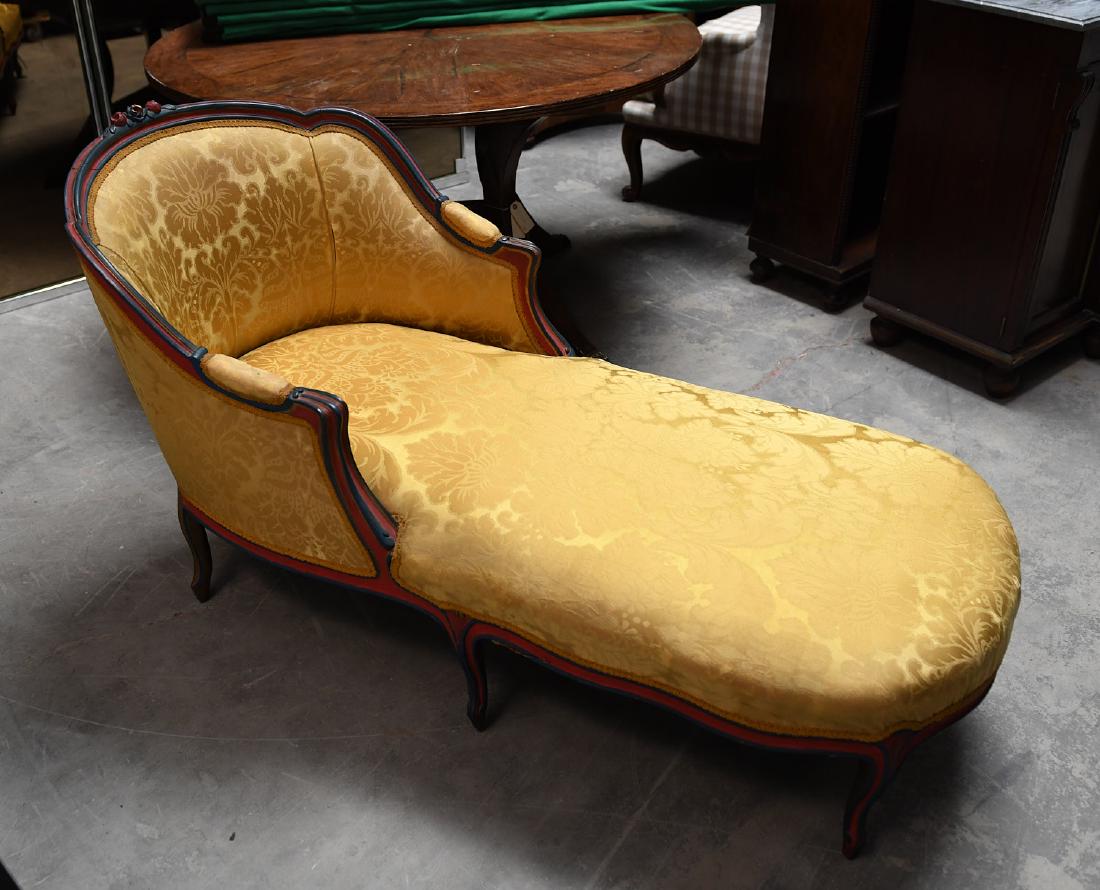 Louis XV style paint decorated chaise (1 of 10)