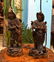 Pair Asian carved wood figural lamps