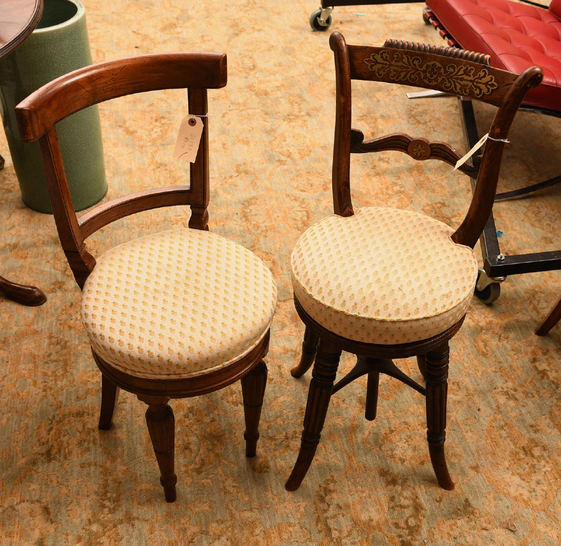 (2) Victorian upholstered piano chairs (1 of 6)