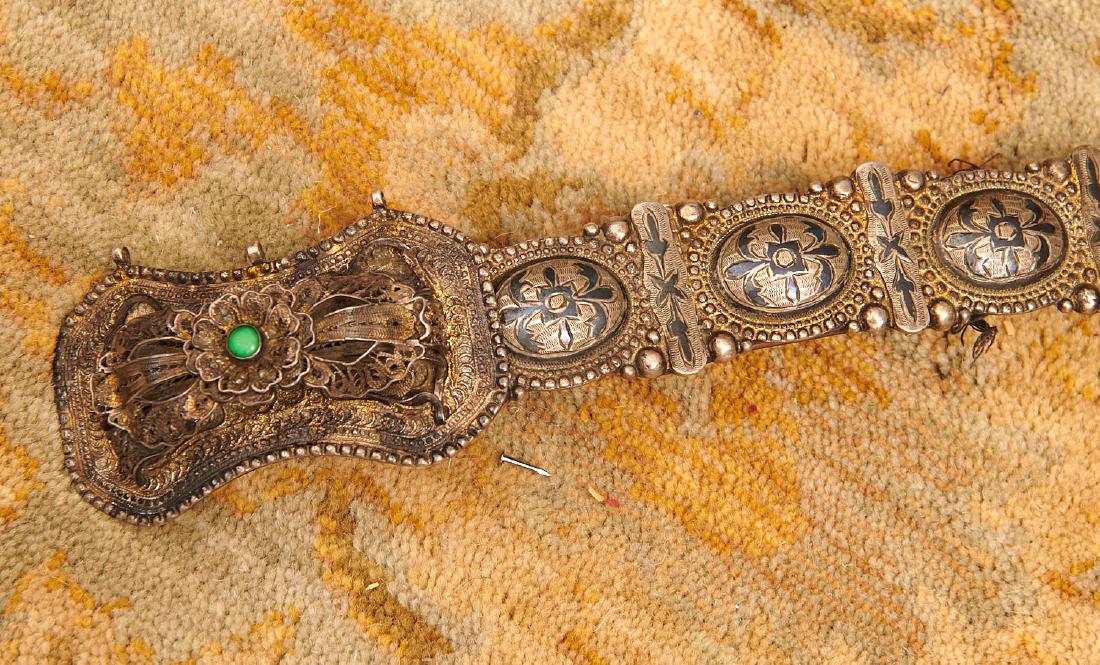 Mid-Eastern silver filigree and niello belt (1 of 5)