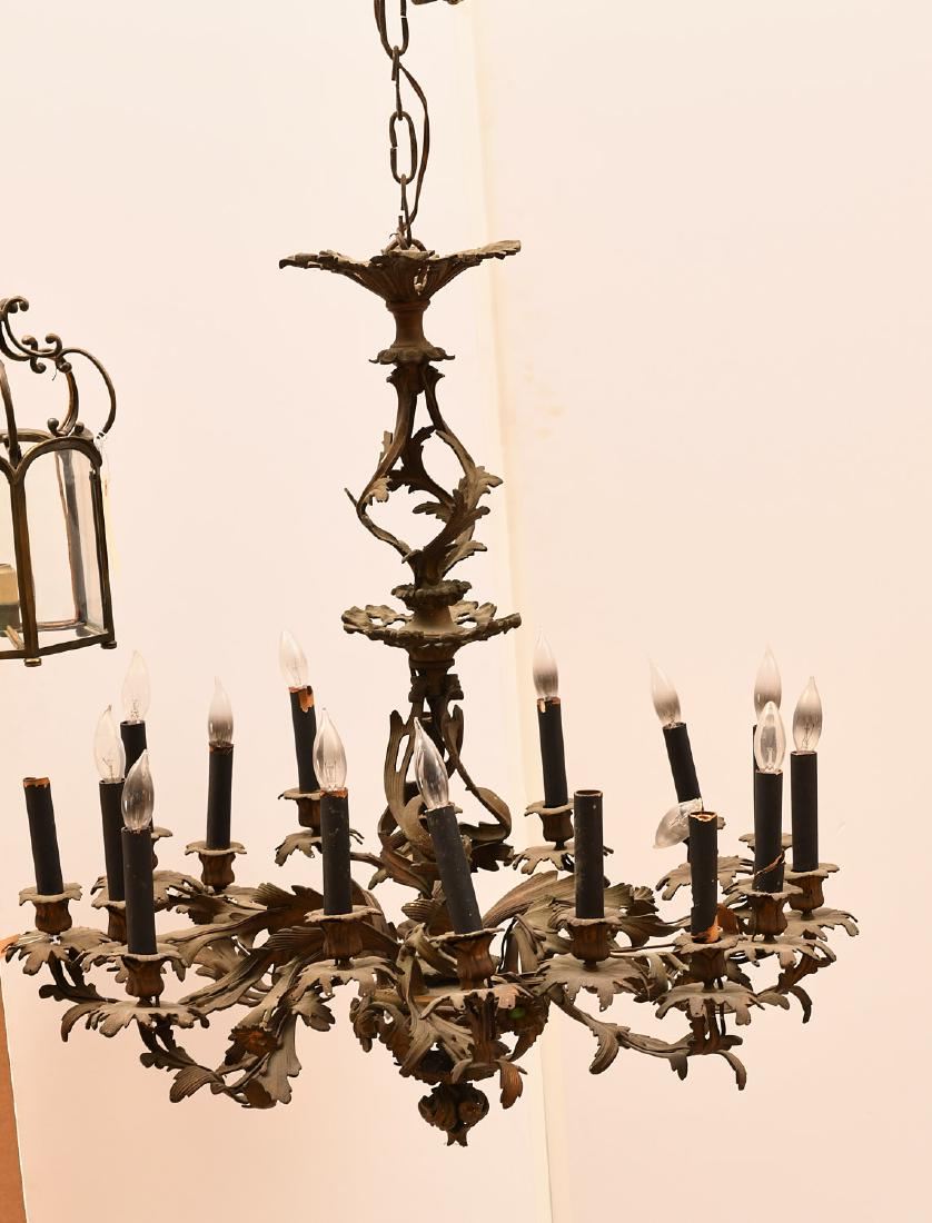 Continental Rococo style bronze chandelier (1 of 8)