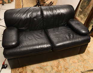 Maurice Villency Prices 121 Auction Price Results Maurice Villency Black Leather Sofa