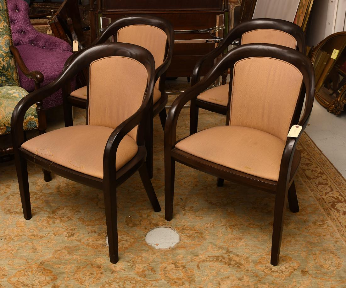 Set (4) Ward Bennett style arm chairs: Set (4) Ward Bennett style arm chairs, 20th/21st c., unmarked, 33.5"h x 23.5"w x 20"d