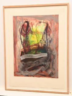 Melissa Meyer, monotype print: Melissa Meyer, monotype print, Melissa Meyer (American/New York, b. 1946), "IV", 1988, monotype print, arches cover white, printed with Maurice Sanchez, pencil signed, dated, and titled below image, s
