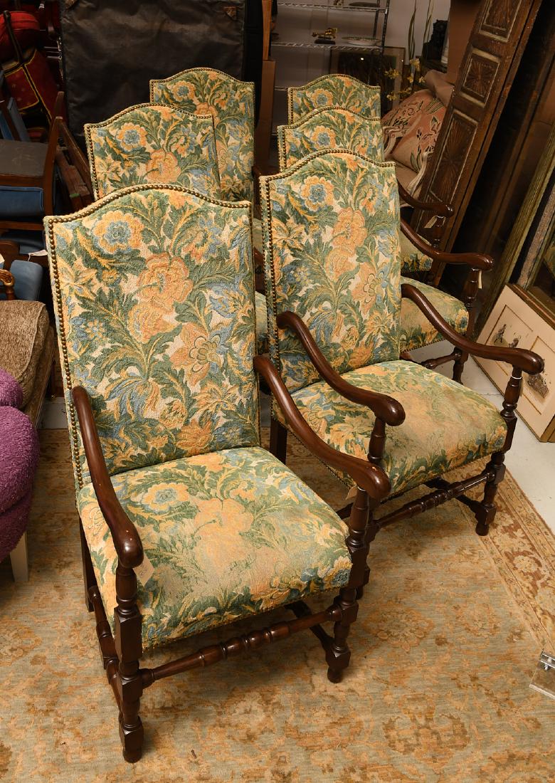 Set (6) Jacobean style tall back dining chairs (1 of 7)