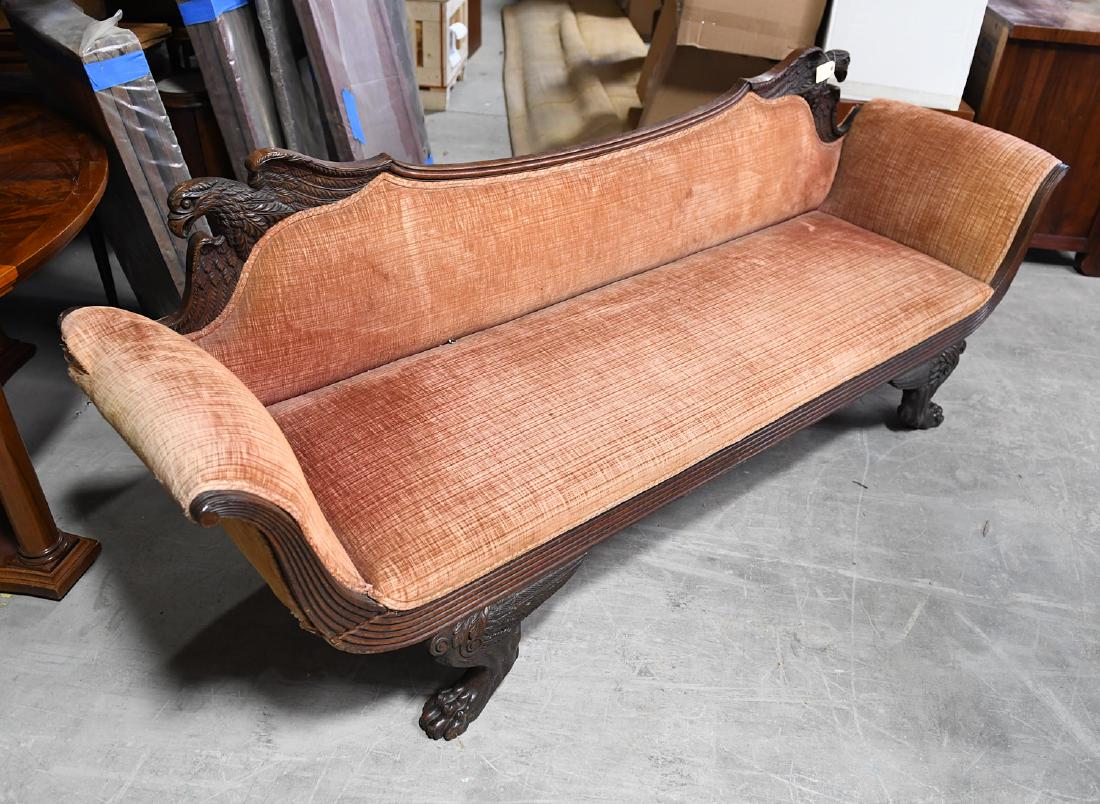 Duncan Phyfe style mahogany eagle sofa (1 of 8)