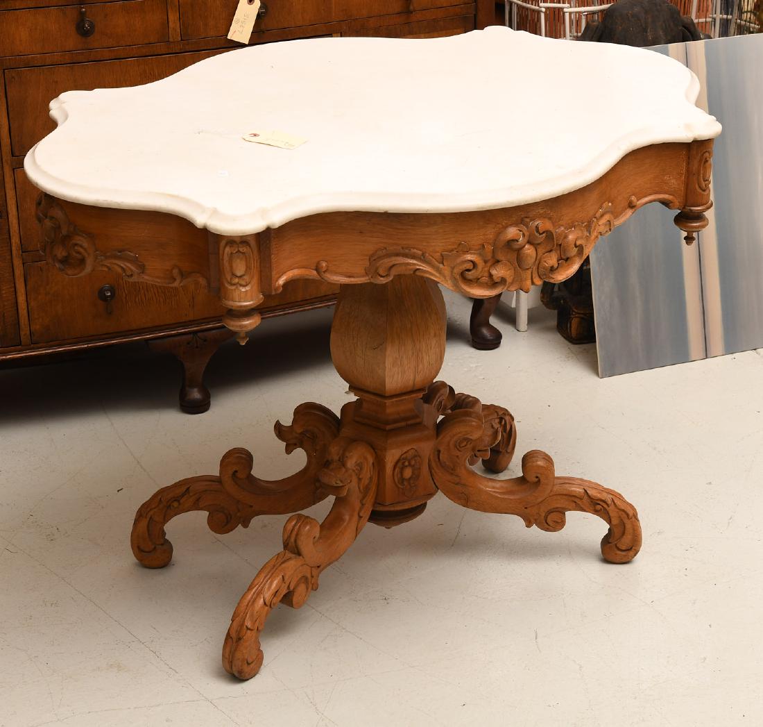 Victorian walnut turtle top center table (1 of 7)