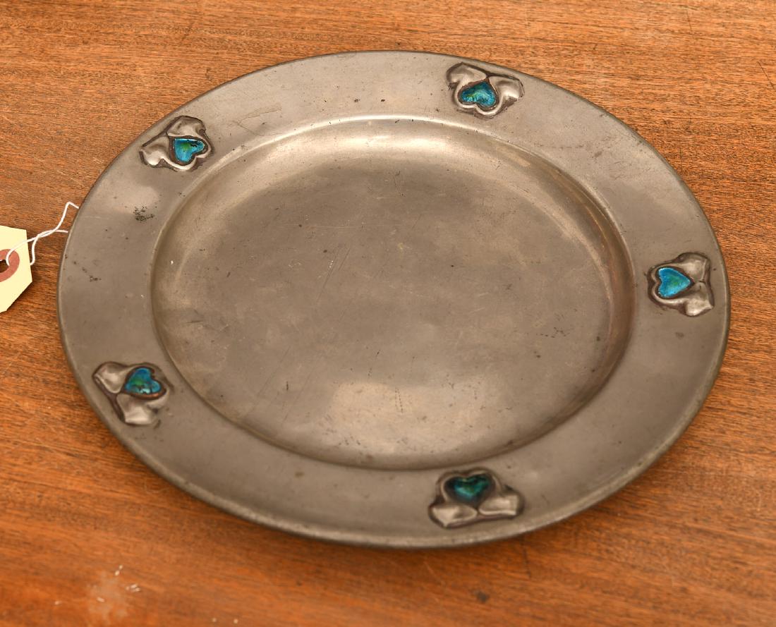 English Arts & Crafts enameled pewter dish (1 of 5)