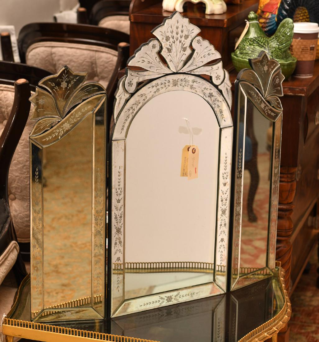 Venetian style tabletop tri-fold dressing mirror (1 of 5)