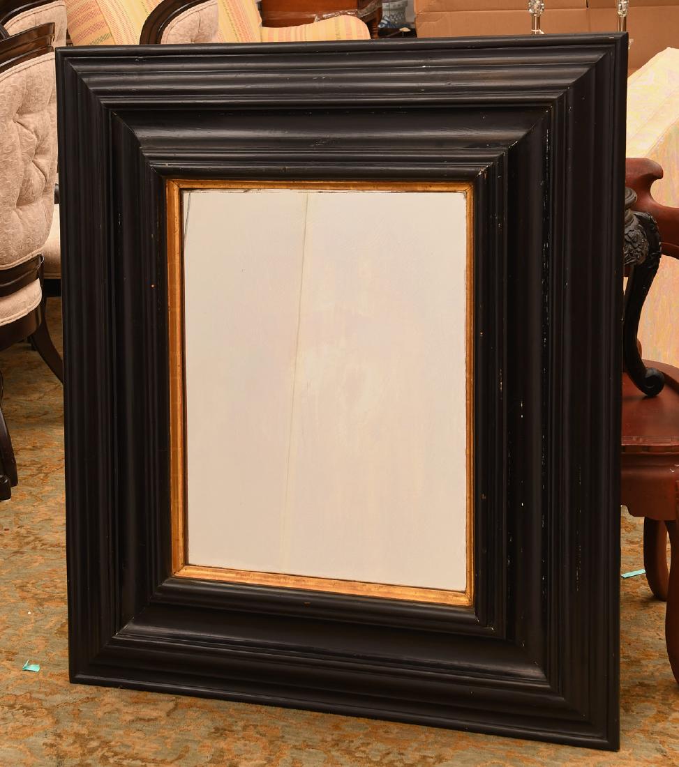 Large Dutch style ebonized and parcel gilt mirror (1 of 5)