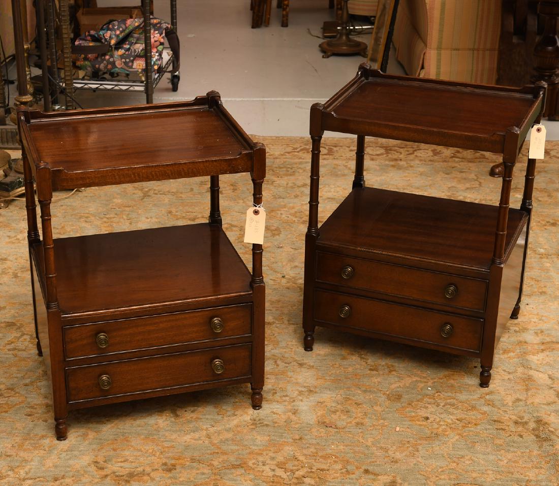 Pair Georgian style mahogany side tables (1 of 7)