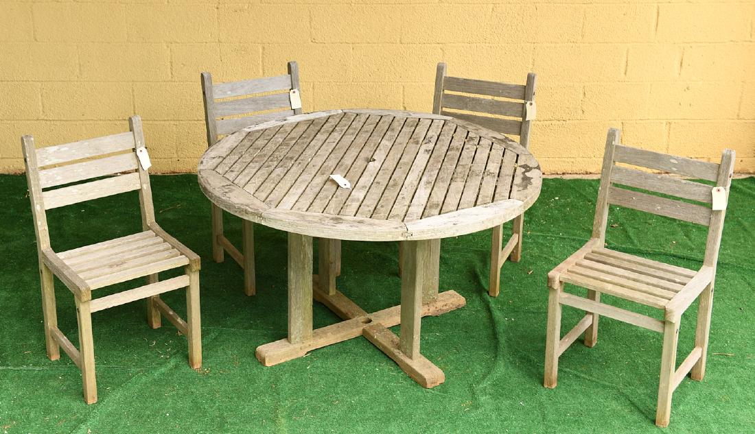 Teak outdoor dining set (1 of 5)