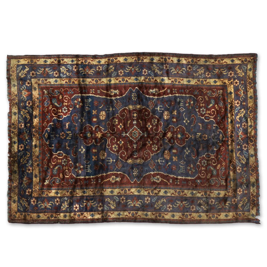 Antique Turkish silk carpet (1 of 7)
