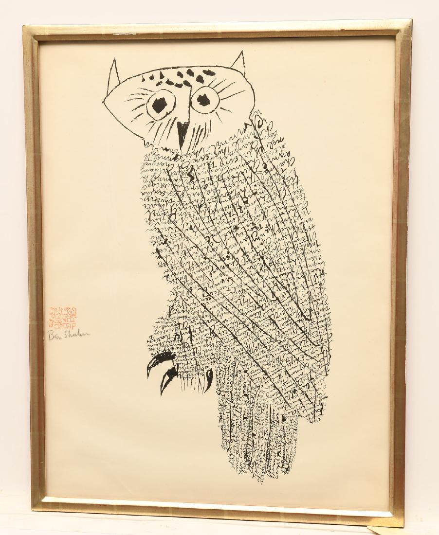 Ben Shahn, Channel Thirteen Owl lithograph (1 of 8)