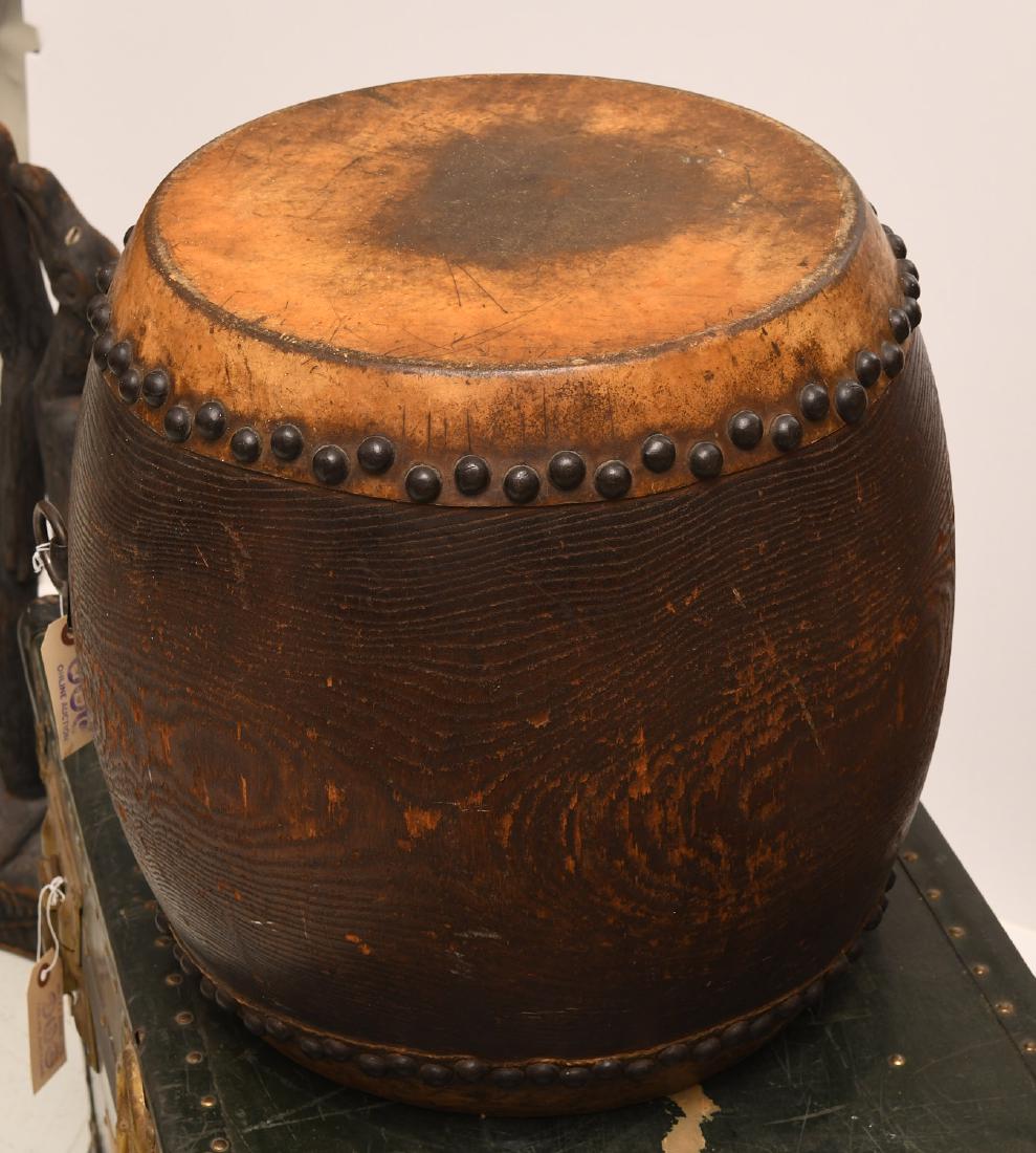 Antique Japanese hardwood Taiko drum (1 of 5)